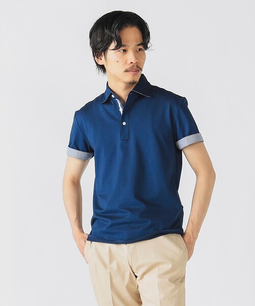 SOWA ポロシャツ BEAMS DESIGN 半袖 ストレッチ 鹿の子 胸