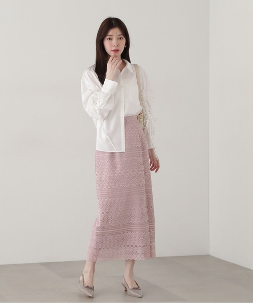 PROPORTION BODY DRESSING（プロポーションボディドレッシング）の「レースナロースカート / 1215120300（スカート・レディース・ピンク/ホワイト系その他・MEDIUM/SMALL）」の4枚目の写真
