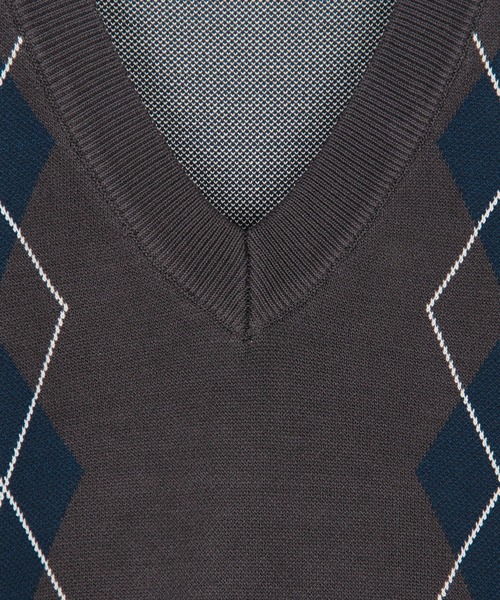 NICOLE CLUB（ニコル　クラブ）の「アーガイルパターンベスト（ベスト・レディース・ネイビー/チャコール/ブラウン・FREE）」の7枚目の写真