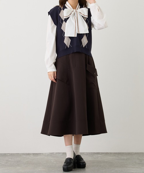 NICOLE CLUB（ニコル　クラブ）の「アーガイルパターンベスト（ベスト・レディース・ネイビー/チャコール/ブラウン・FREE）」の17枚目の写真