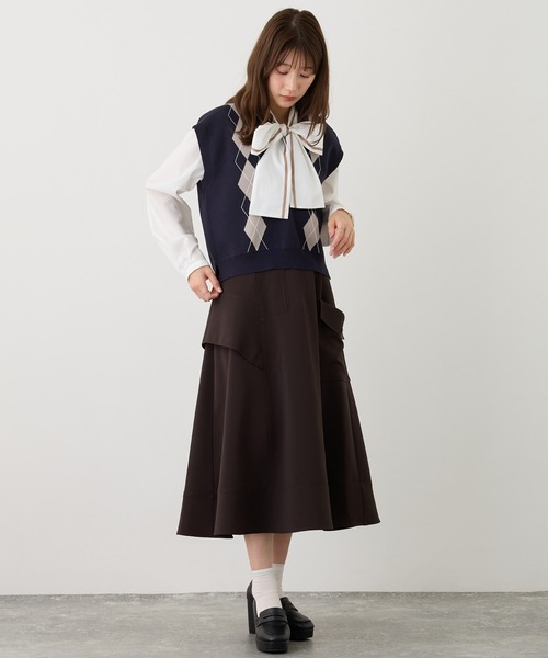 NICOLE CLUB（ニコル　クラブ）の「アーガイルパターンベスト（ベスト・レディース・ネイビー/チャコール/ブラウン・FREE）」の18枚目の写真