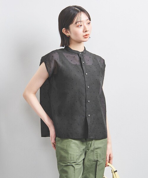 TICCA（ティッカ）の「＜TICCA＞エンブロイダリー フレンチスリーブ シャツ（シャツ/ブラウス・レディース・ブラック・FREE）」の4枚目の写真