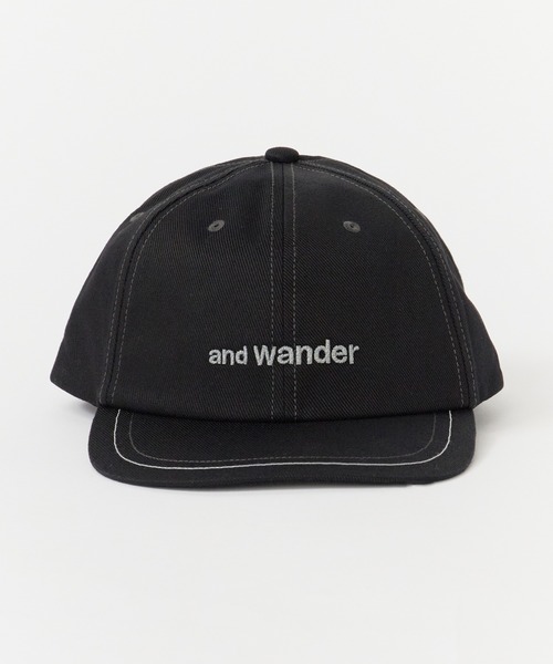 and wander（アンドワンダー）の「and wander/アンドワンダー cotton twill cap キャップ（キャップ・メンズ・ブラック・FREE）」の12枚目の写真