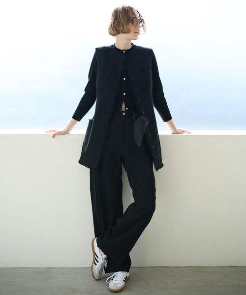 LE CIEL BLEU（ルシェルブルー）の「ツイードボリュームパンツ / Tweed Volumn Pants（その他パンツ・レディース・ネイビー/ブラック・34/36/38）」の4枚目の写真