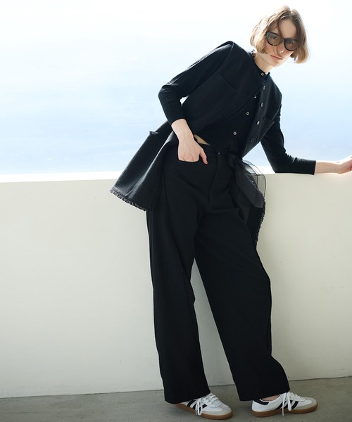 LE CIEL BLEU（ルシェルブルー）の「ツイードボリュームパンツ / Tweed Volumn Pants（その他パンツ・レディース・ネイビー/ブラック・34/36/38）」の3枚目の写真