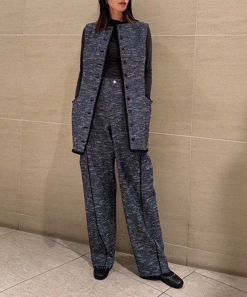 LE CIEL BLEU（ルシェルブルー）の「ツイードボリュームパンツ / Tweed Volumn Pants（その他パンツ・レディース・ネイビー/ブラック・34/36/38）」の18枚目の写真