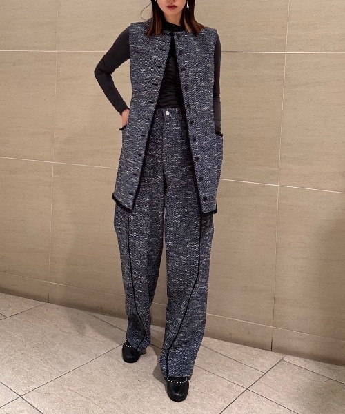 LE CIEL BLEU（ルシェルブルー）の「ツイードボリュームパンツ / Tweed Volumn Pants（その他パンツ・レディース・ネイビー/ブラック・34/36/38）」の19枚目の写真
