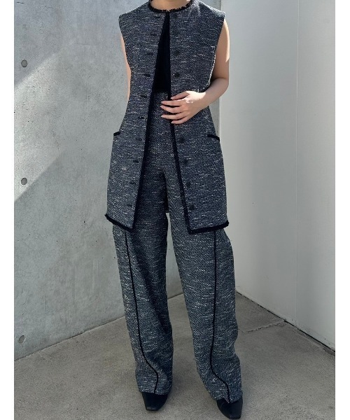 LE CIEL BLEU（ルシェルブルー）の「ツイードボリュームパンツ / Tweed Volumn Pants（その他パンツ・レディース・ネイビー/ブラック・34/36/38）」の17枚目の写真