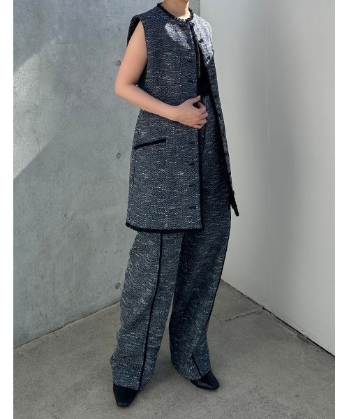 LE CIEL BLEU（ルシェルブルー）の「ツイードボリュームパンツ / Tweed Volumn Pants（その他パンツ・レディース・ネイビー/ブラック・34/36/38）」の16枚目の写真