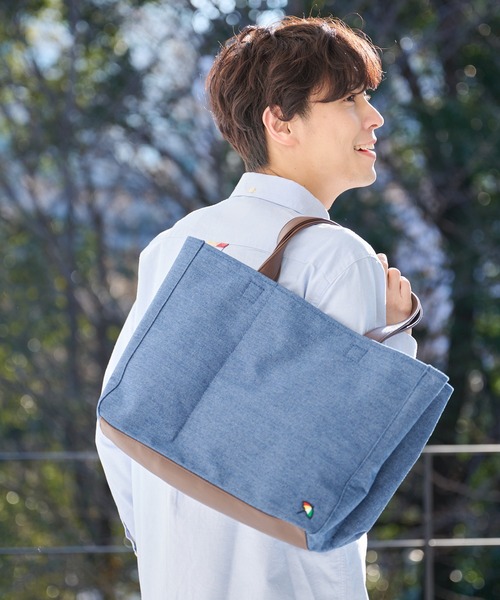 Arnold Palmer（アーノルドパーマー）の「パーテーション シェア ラージトート（トートバッグ・レディース・アイボリー/インディゴブルー/ブラック・F）」の6枚目の写真