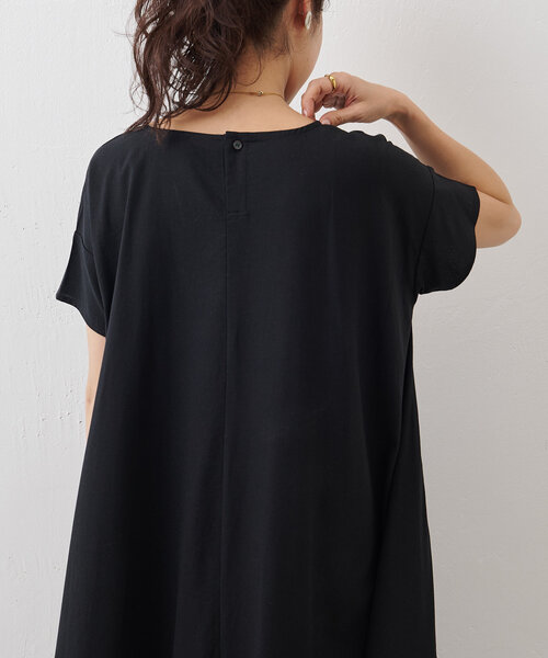 BEARDSLEY（ビアズリー）の「リネンレーヨンテントワンピ（ワンピース・レディース・ブラック/グレイッシュベージュ・0/1）」の10枚目の写真