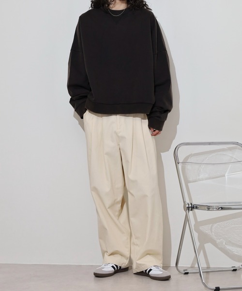 many men many mind(メニーメンメニーマインド)の「MANYMENMANYMINDS ヘビーコットンヴィンテージスウェット/ショート丈/ワイドシルエット/グランジ(スウェット・メンズ・ブラック/ブラウン・L/M)」の14枚目の写真