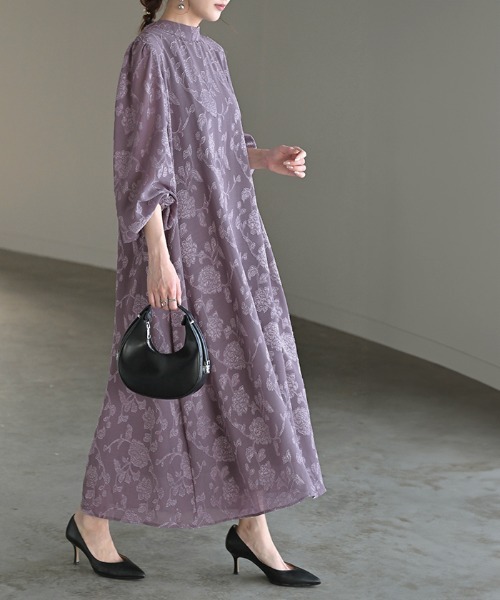 HUG.U(ハグユー)の「シワになりにくい お呼ばれワンピース 選べる2丈(ワンピース・レディース・ライトブルー/ブラック/ラベンダー/ピンクベージュ・レギュラー丈/トール丈)」の8枚目の写真