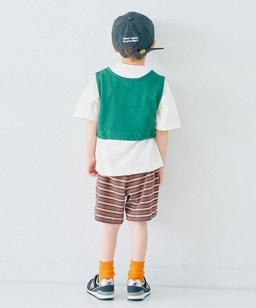 p.premier(ピードットプルミエ)の「【ジュニア対応】マルチボーダーワッフルハーフパンツ(その他パンツ・キッズ・パープル/ブラウン/ブルー・140/130/120/110/100/90/80)」の19枚目の写真