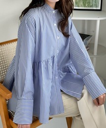 CLEAR BASIC | アシンメトリーペプラムブラウス[大人可愛い] ≪2025SS新作≫(シャツ/ブラウス)