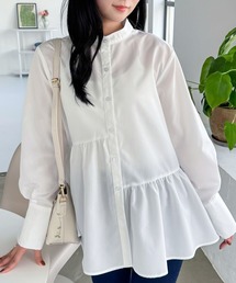 CLEAR BASIC | アシンメトリーペプラムブラウス[大人可愛い] ≪2025SS新作≫(シャツ/ブラウス)