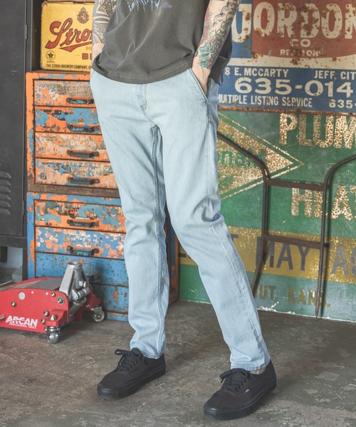 MR.OLIVE(ミスターオリーブ)の「SUPER STRETCH DENIM / BLEACH CUT SLIM PANTS(デニムパンツ・メンズ・ライトインディゴブルー・SMALL/MEDIUM/LARGE/X-LARGE)」の1枚目の写真
