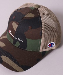 Champion（チャンピオン）の「(LF)【Champion】【キッズ】コットン ツイル & デニム ブランドロゴ 刺繍 メッシュキャップ（キャップ）」