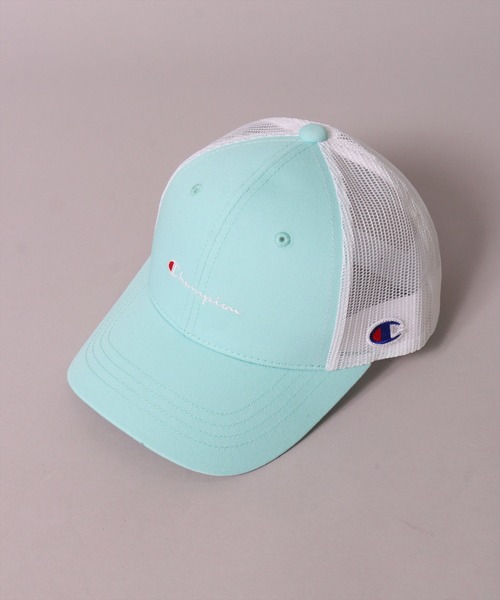 Champion（チャンピオン）の「(LF)【Champion】【キッズ】コットン ツイル & デニム ブランドロゴ 刺繍 メッシュキャップ（キャップ・キッズ・ブラック/ブラック×グリーン/ライラック/ライトピンク/グレー系カモフラージュ/ミント/インディゴブルー/ブラウン系カモフラージュ・FREE）」の9枚目の写真