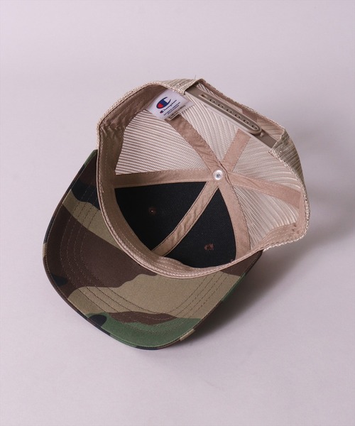 Champion（チャンピオン）の「(LF)【Champion】【キッズ】コットン ツイル & デニム ブランドロゴ 刺繍 メッシュキャップ（キャップ・キッズ・ブラック/ブラック×グリーン/ライラック/ライトピンク/グレー系カモフラージュ/ミント/インディゴブルー/ブラウン系カモフラージュ・FREE）」の18枚目の写真