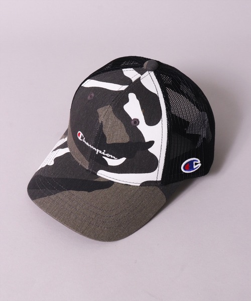 Champion（チャンピオン）の「(LF)【Champion】【キッズ】コットン ツイル & デニム ブランドロゴ 刺繍 メッシュキャップ（キャップ・キッズ・ブラック/ブラック×グリーン/ライラック/ライトピンク/グレー系カモフラージュ/ミント/インディゴブルー/ブラウン系カモフラージュ・FREE）」の19枚目の写真