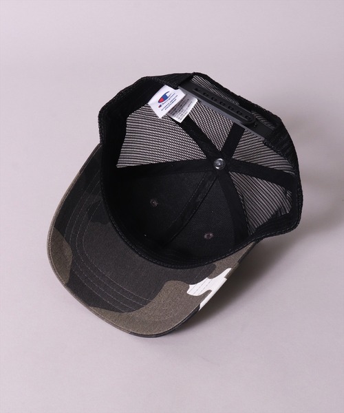 Champion（チャンピオン）の「(LF)【Champion】【キッズ】コットン ツイル & デニム ブランドロゴ 刺繍 メッシュキャップ（キャップ・キッズ・ブラック/ブラック×グリーン/ライラック/ライトピンク/グレー系カモフラージュ/ミント/インディゴブルー/ブラウン系カモフラージュ・FREE）」の20枚目の写真