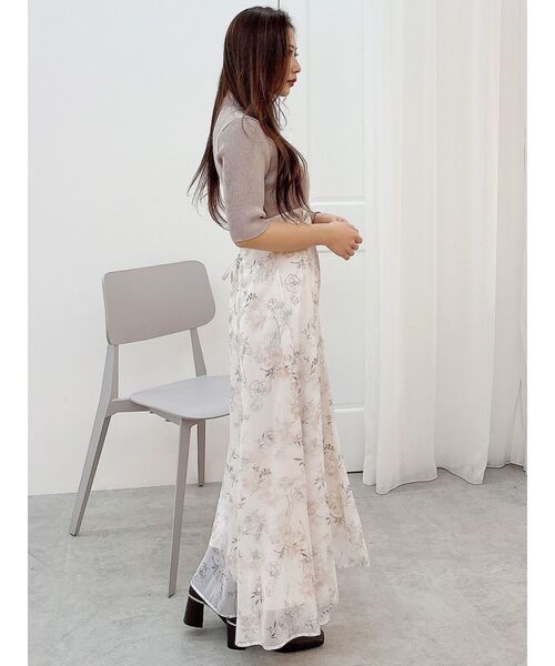 セール】レイヤード花柄ニットドッキングワンピース（ワンピース
