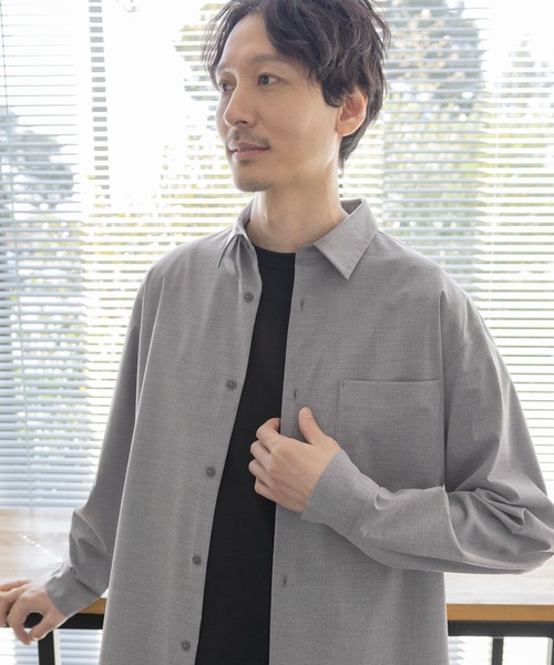 GLOBAL WORK(グローバルワーク)の「アーバンシャツAIR/長袖/287584(シャツ/ブラウス・メンズ・ブラック/グレー/グレー系その他5/モカ・SMALL/MEDIUM/LARGE/X-LARGE)」の1枚目の写真