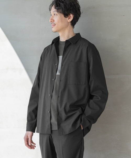 GLOBAL WORK(グローバルワーク)の「アーバンシャツAIR/長袖/287584(シャツ/ブラウス・メンズ・ブラック/グレー/グレー系その他5/モカ・SMALL/MEDIUM/LARGE/X-LARGE)」の2枚目の写真