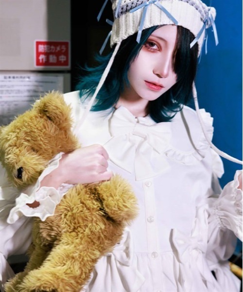 axes femme POETIQUE（アクシーズファムポエティック）の「メニーメニーリボンワンピース（ワンピース・レディース・ホワイト/サックスブルー/ブラック・MEDIUM）」の12枚目の写真