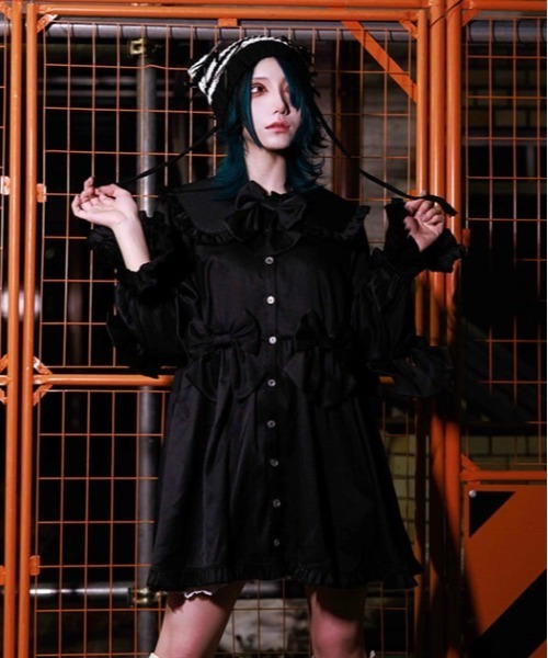 axes femme POETIQUE（アクシーズファムポエティック）の「メニーメニーリボンワンピース（ワンピース・レディース・ホワイト/サックスブルー/ブラック・MEDIUM）」の13枚目の写真