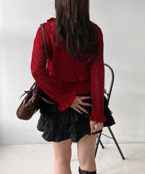 AS KNOW AS plus（アズノゥアズプラス）の「●2点セット リボンボレロとキャミソールセット（カーディガン/ボレロ・レディース・レッド/ミント/アイボリー/杢グレー・FREE）」の15枚目の写真