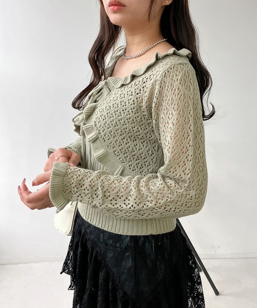 AS KNOW AS plus（アズノゥアズプラス）の「●2点セット リボンボレロとキャミソールセット（カーディガン/ボレロ・レディース・レッド/ミント/アイボリー/杢グレー・FREE）」の21枚目の写真