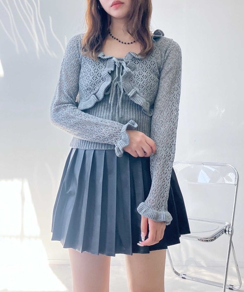 セール】○2点セット リボンボレロとキャミソールセット（カーディガン