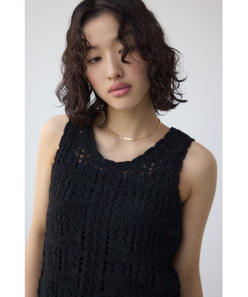 AZUL by moussy(アズールバイマウジー)の「クロシェニットタンク(タンクトップ・レディース・ブラック/ピンク系その他/アイボリー・FREE)」の22枚目の写真
