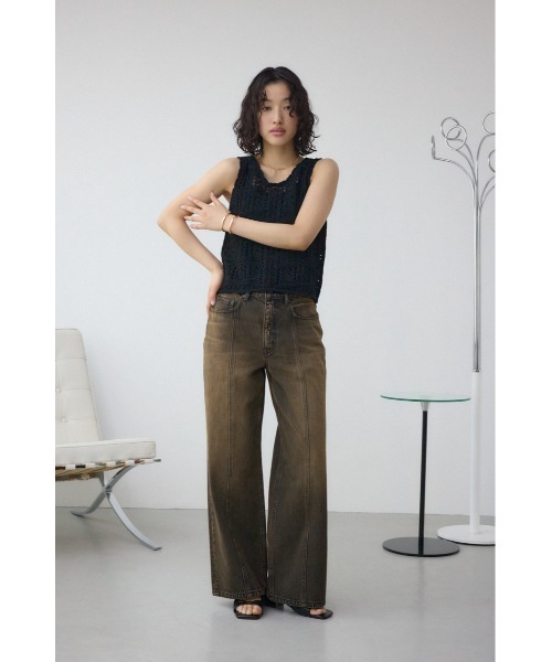 AZUL by moussy(アズールバイマウジー)の「クロシェニットタンク(タンクトップ・レディース・ブラック/ピンク系その他/アイボリー・FREE)」の20枚目の写真