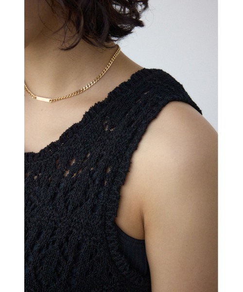 AZUL by moussy(アズールバイマウジー)の「クロシェニットタンク(タンクトップ・レディース・ブラック/ピンク系その他/アイボリー・FREE)」の15枚目の写真