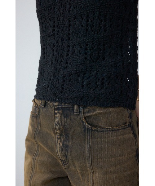 AZUL by moussy(アズールバイマウジー)の「クロシェニットタンク(タンクトップ・レディース・ブラック/ピンク系その他/アイボリー・FREE)」の14枚目の写真