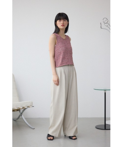 AZUL by moussy(アズールバイマウジー)の「クロシェニットタンク(タンクトップ・レディース・ブラック/ピンク系その他/アイボリー・FREE)」の11枚目の写真