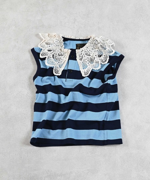 MARKEY'S（マーキーズ）の「レースカラーワイドボーダーカットソー（T