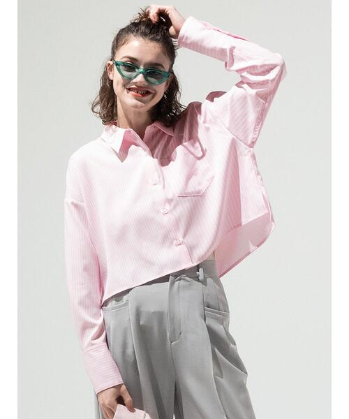 Lugnoncure(ルノンキュール)の「MIXストライプクロップドシャツ《2025spring catalog item》(シャツ/ブラウス・レディース・ブルー/ピンク・F)」の17枚目の写真