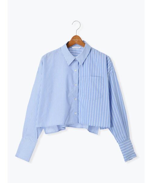 Lugnoncure(ルノンキュール)の「MIXストライプクロップドシャツ《2025spring catalog item》(シャツ/ブラウス・レディース・ブルー/ピンク・F)」の14枚目の写真
