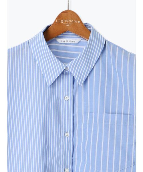 Lugnoncure(ルノンキュール)の「MIXストライプクロップドシャツ《2025spring catalog item》(シャツ/ブラウス・レディース・ブルー/ピンク・F)」の12枚目の写真