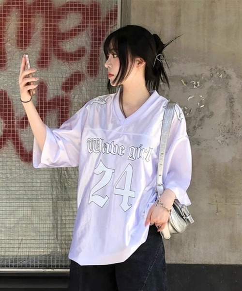 WESTSEA（ウエストシー）の「ナンバリング ゲームシャツ 半袖（Tシャツ/カットソー・レディース・ブラック/ブルー/ホワイト・M/L）」の4枚目の写真