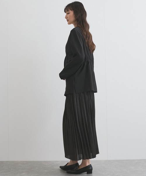 ketty(ケティ)の「シアーツイルレイヤードジャケット≪洗濯機で洗える≫(ノーカラージャケット・レディース・ベージュ/ブラック/オフホワイト・M)」の20枚目の写真