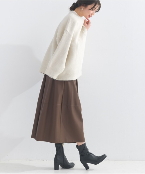 OandI（オーアンドアイ）の「カレッジニットカーディガン（カーディガン/ボレロ・レディース・オフホワイト/チャコールグレー・FREE）」の7枚目の写真