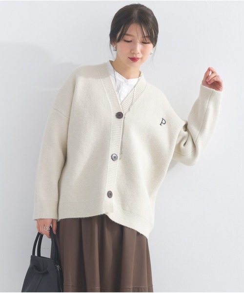 OandI（オーアンドアイ）の「カレッジニットカーディガン（カーディガン/ボレロ・レディース・オフホワイト/チャコールグレー・FREE）」の9枚目の写真