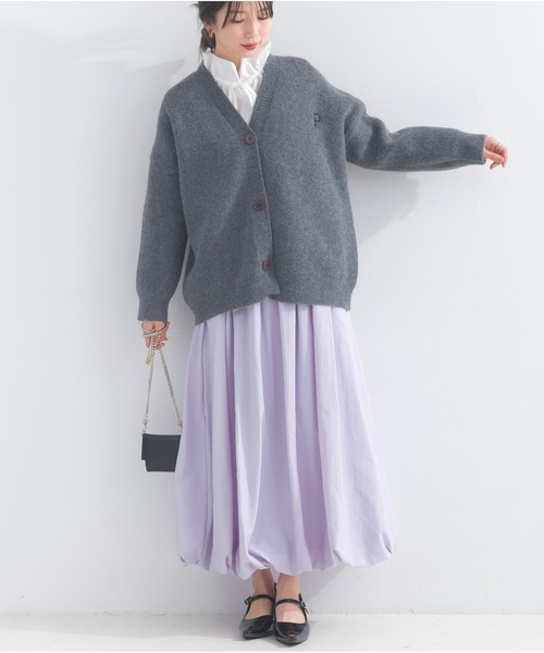 OandI（オーアンドアイ）の「カレッジニットカーディガン（カーディガン/ボレロ・レディース・オフホワイト/チャコールグレー・FREE）」の12枚目の写真