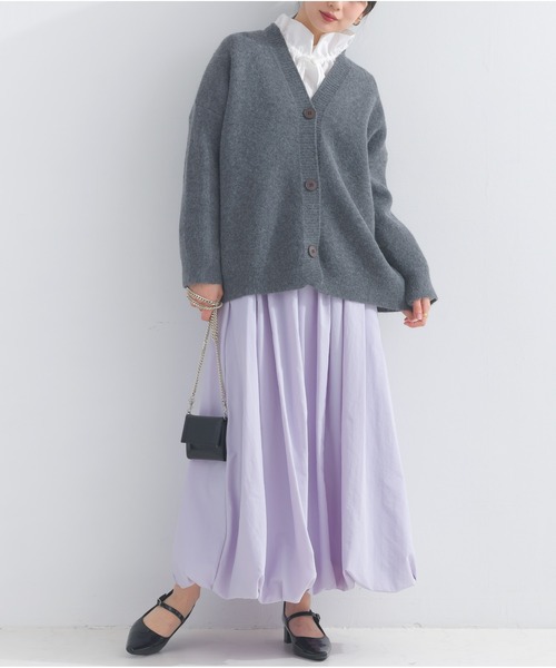 OandI（オーアンドアイ）の「カレッジニットカーディガン（カーディガン/ボレロ・レディース・オフホワイト/チャコールグレー・FREE）」の13枚目の写真