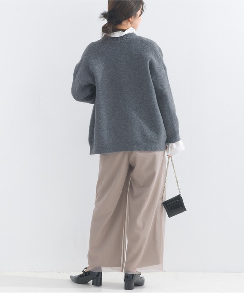 OandI（オーアンドアイ）の「カレッジニットカーディガン（カーディガン/ボレロ・レディース・オフホワイト/チャコールグレー・FREE）」の17枚目の写真